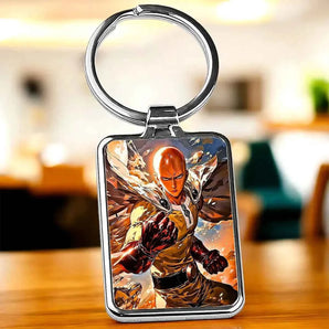 Porte Clé Saitama One Punch Man illustré à la main en Anjou