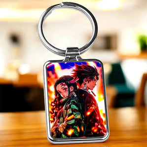 Porte-Clé Tanjiro X Nezuko Demon Slayer illustré à la main en Anjou