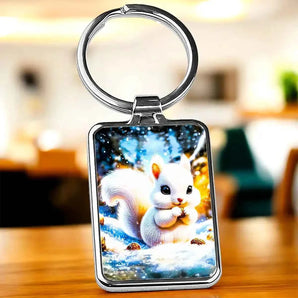 Porte Clé Écureuil illustré à la main en Anjou