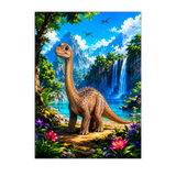 Poster Dinosaure illustré à la main en Anjou