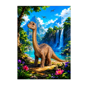 Poster Dinosaure illustré à la main en Anjou