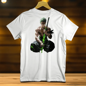 T-Shirt Zoro One Piece illustré à la main en Anjou
