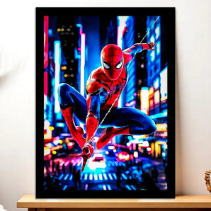 Cadre Noir Spiderman illustré à la main en Anjou