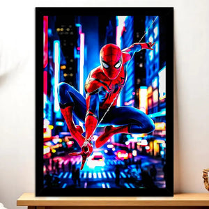 Cadre Noir Spiderman illustré à la main en Anjou