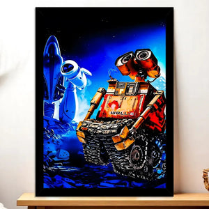 Cadre Noir WALL-E illustré à la main en Anjou