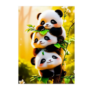 Poster Bébés Pandas illustré à la main en Anjou