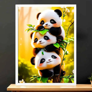 Cadre Blanc Bébés Pandas illustré à la main en Anjou