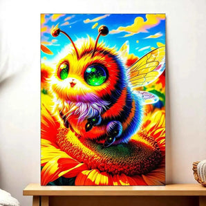 Tableau Abeille illustré à la main en Anjou