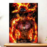 Tableau Ace One Piece illustré à la main en Anjou