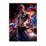 Poster Akaza Demon Slayer illustré à la main en Anjou
