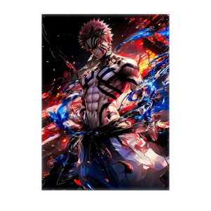 Poster Akaza Demon Slayer illustré à la main en Anjou