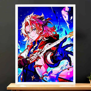 Toile Albedo Genshin Impact illustré à la main en Anjou