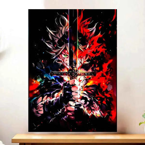 Poster Asta Black Clover illustré à la main en Anjou dans son cadre