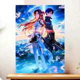 Affiche Asuna et Kirito Sword Art Online illustrée à la main en Anjou