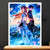 Cadre Blanc Asuna et Kirito Sword Art Online illustré à la main en Anjou