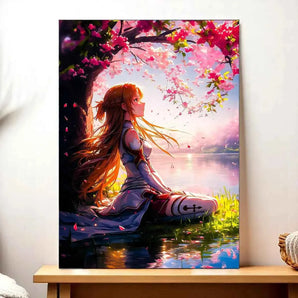 Tableau Asuna Sword Art Online illustré à la main en Anjou