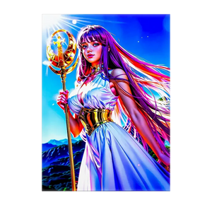 Tableau Athéna Saint Seiya illustré à la main en Anjou