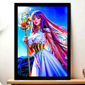 Poster Athéna Saint Seiya illustré à la main en Anjou