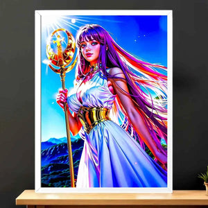 Cadre Athéna Saint Seiya illustré à la main en Anjou