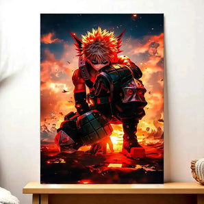 Tableau Bakugo My Hero Academia illustré à la main en Anjou