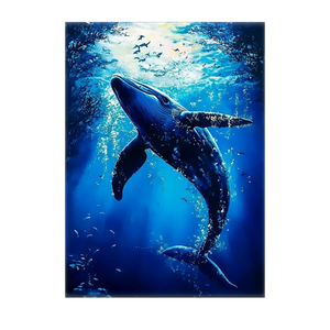 Tableau Baleine illustré à la main en Anjou