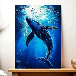 Tableau Baleine illustré à la main en Anjou
