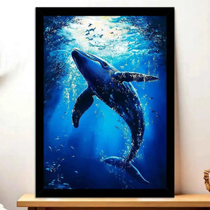 Tableau Baleine illustré à la main en Anjou