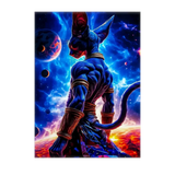 Affiche Beerus Dragon Ball illustrée à la main en Anjou