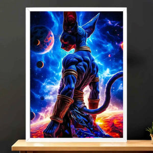 Toile Beerus Dragon Ball illustré à la main en Anjou