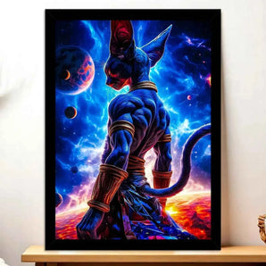 Poster Beerus Dragon Ball illustré à la main en Anjou