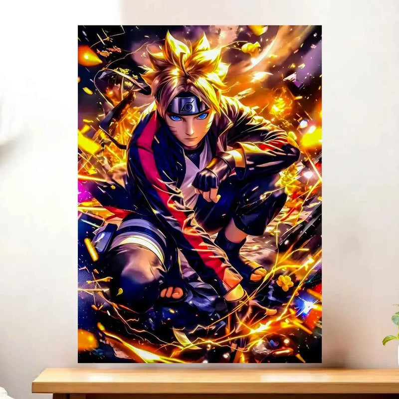Affiche Boruto Uzumaki Naruto illustré à la main en Anjou