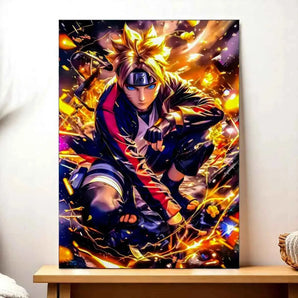 Tableau Boruto Uzumaki Naruto illustré à la main en Anjou