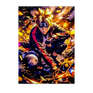 Poster Boruto Uzumaki Naruto illustré à la main en Anjou
