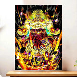 Cadre Broly Dragon Ball illustré à la main en Anjou