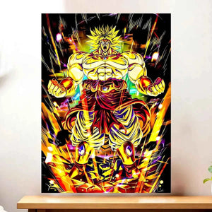 Cadre Broly Dragon Ball illustré à la main en Anjou
