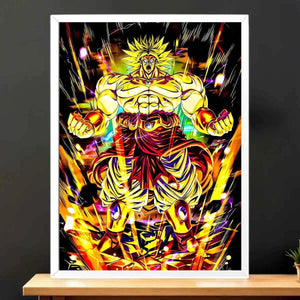 Poster Broly Dragon Ball illustré à la main en Anjou