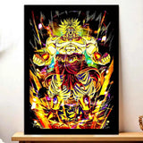 Affiche Broly Dragon Ball illustrée à la main en Anjou