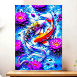 Tableau Carpe Koi illustré à la main en Anjou