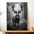 Tableau Cerf Noir et Blanc