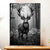 Tableau Cerf Noir et Blanc