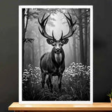 Tableau Cerf Noir et Blanc