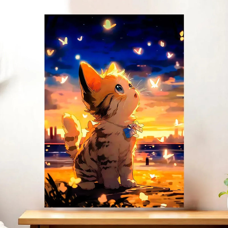 Affiche Chat Dessin illustrée à la main en Anjou