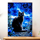 Affiche Chat Noir illustrée à la main en Anjou