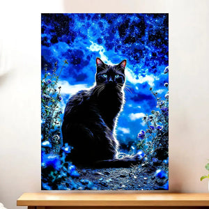 Affiche Chat Noir illustrée à la main en Anjou
