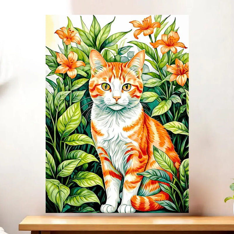 Affiche Chat Paisible illustrée à la main en Anjou