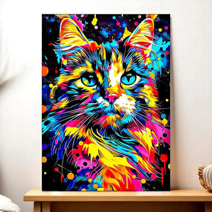 Tableau Chat Pop Art illustré à la main en Anjou