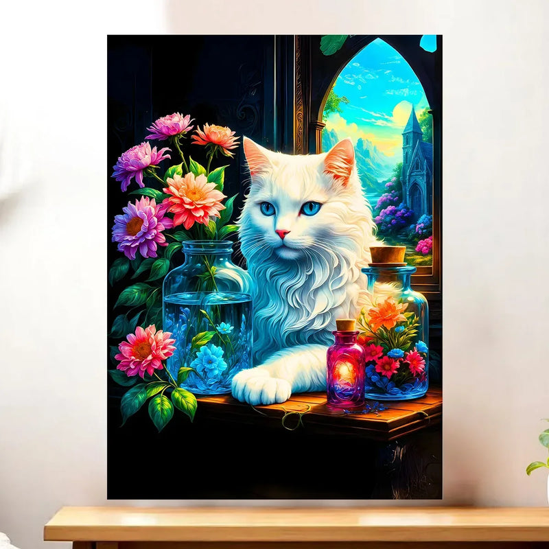 Affiche Chat Royal illustrée à la main en Anjou