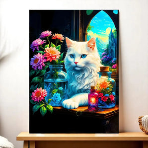 Tableau Chat Royal illustré à la main en Anjou