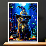 Cadre Blanc Chat Sorcier
