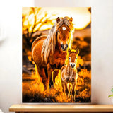 Affiche Cheval Famille illustrée à la main en Anjou